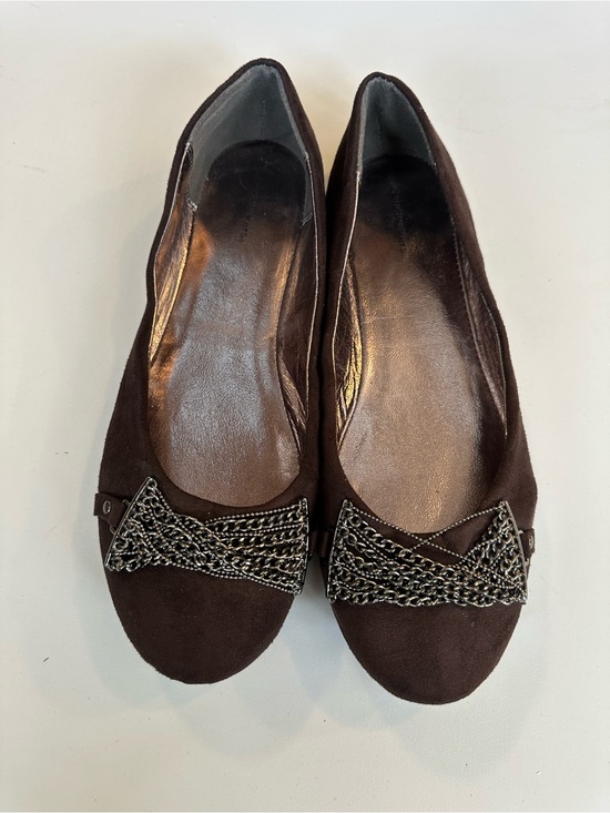 cloudwalkers Shoes - Women's Brown Chain-Accent Ballet Flats